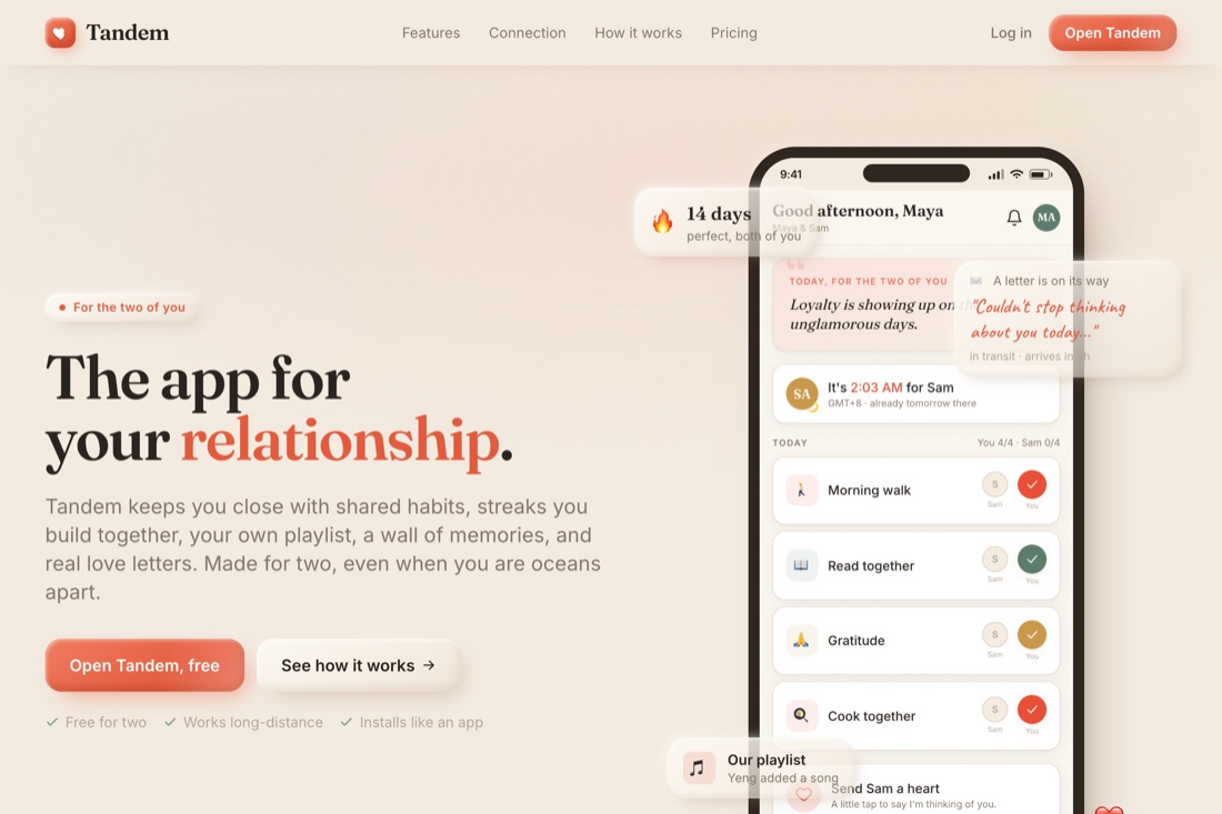 Tandem — app for couples